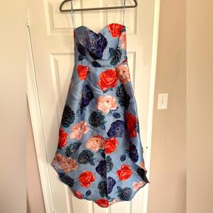 Chi Chi London strapless high low floral dress